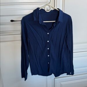 Women's Navy Button-Up Shirt